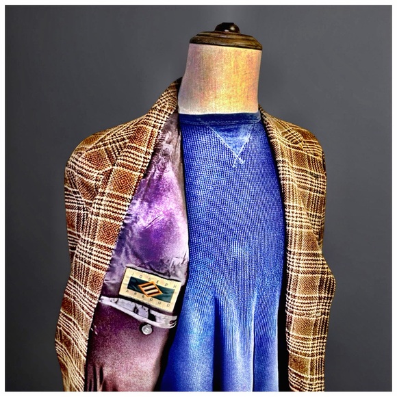 Joseph Abboud 100% Wool Brown Plaid Blazer | 40R | Classic Tailored Sport Coat - Picture 6 of 9
